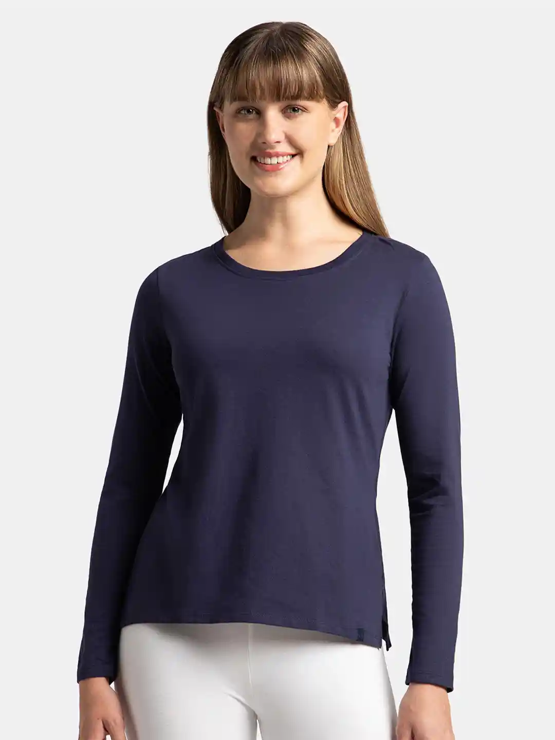 Buy Jockey Super Combed Cotton Rich Relaxed Fit Solid Round Neck
