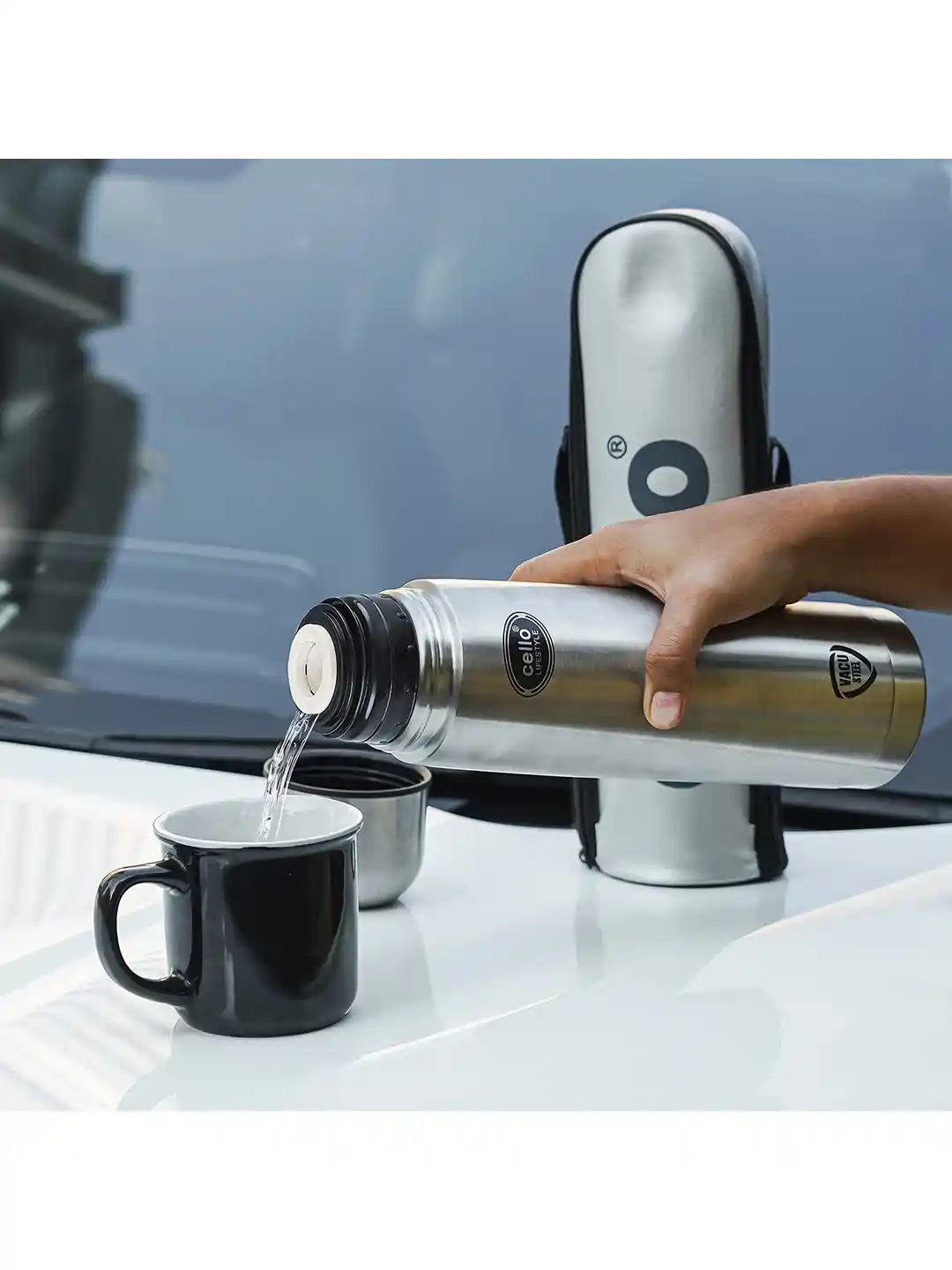 Steel Flask Cello Hot Water Bottle 500ml Cello Lifestyle Solid