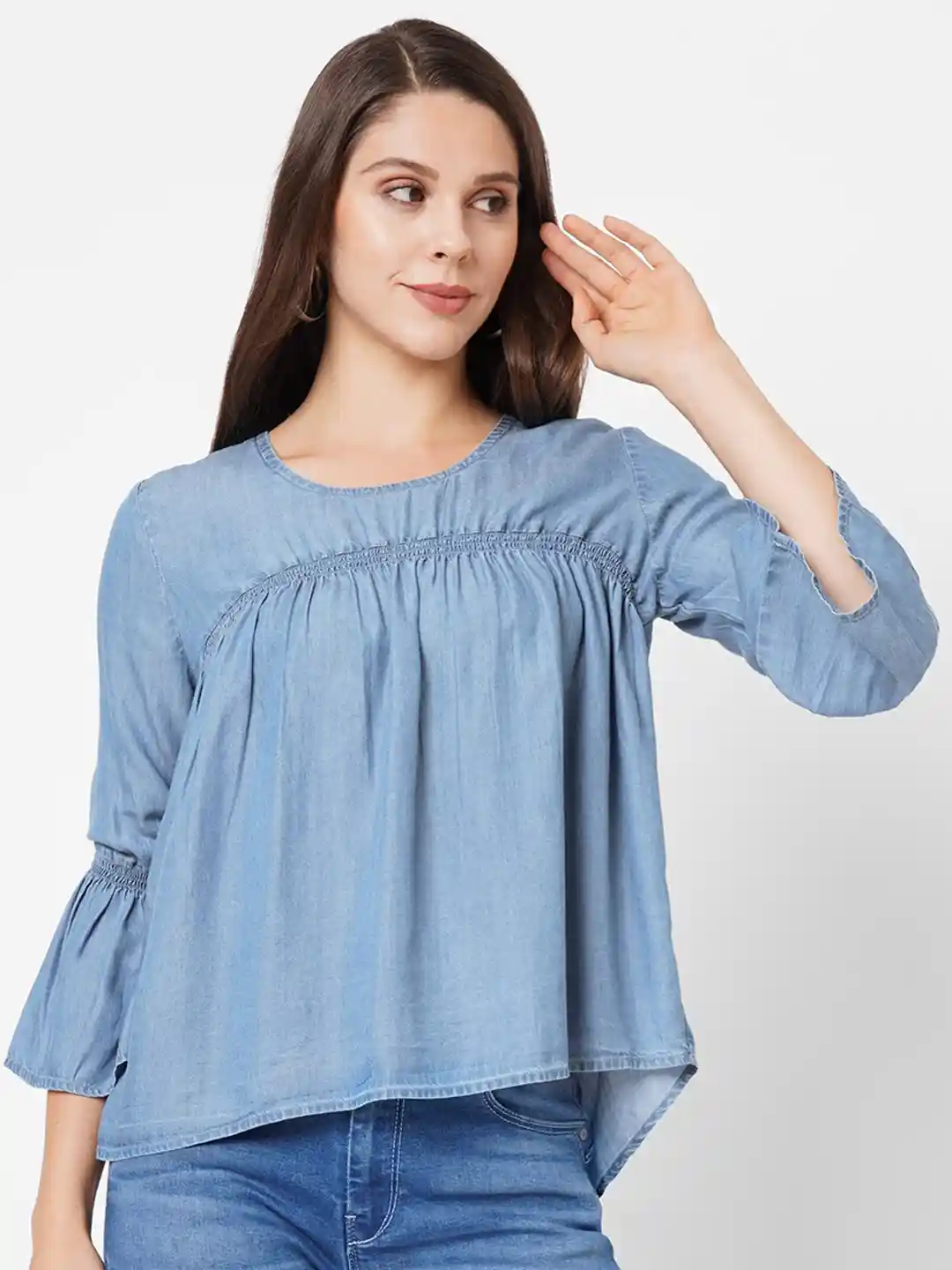 Buy Pepe Jeans Woman Denim Gather Top Tops for Women 20769092