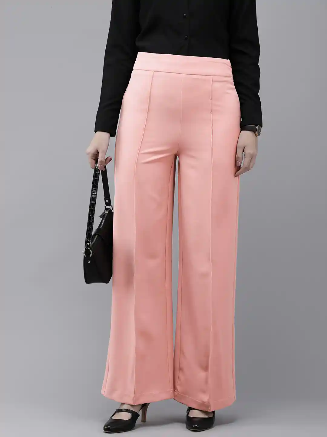 Buy Van Heusen Woman Pleated Parallel Trousers Trousers for