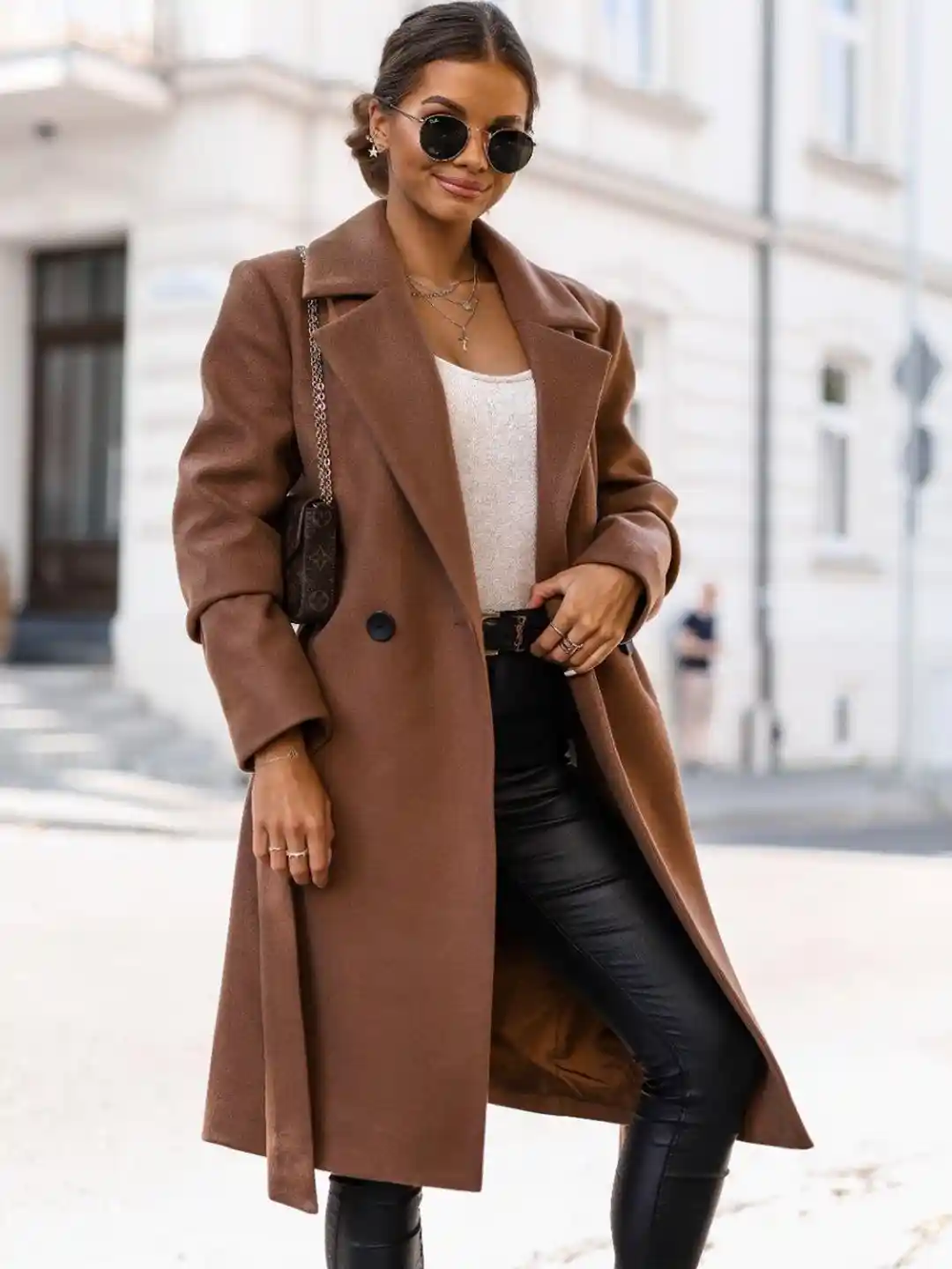 Trench Coat Brown Winter Coat Womens BoStreet Women Brown Solid