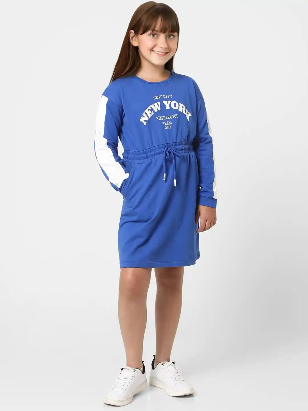 Buy KIDS ONLY Blue Cotton T-shirt Dress Dresses for Girls
