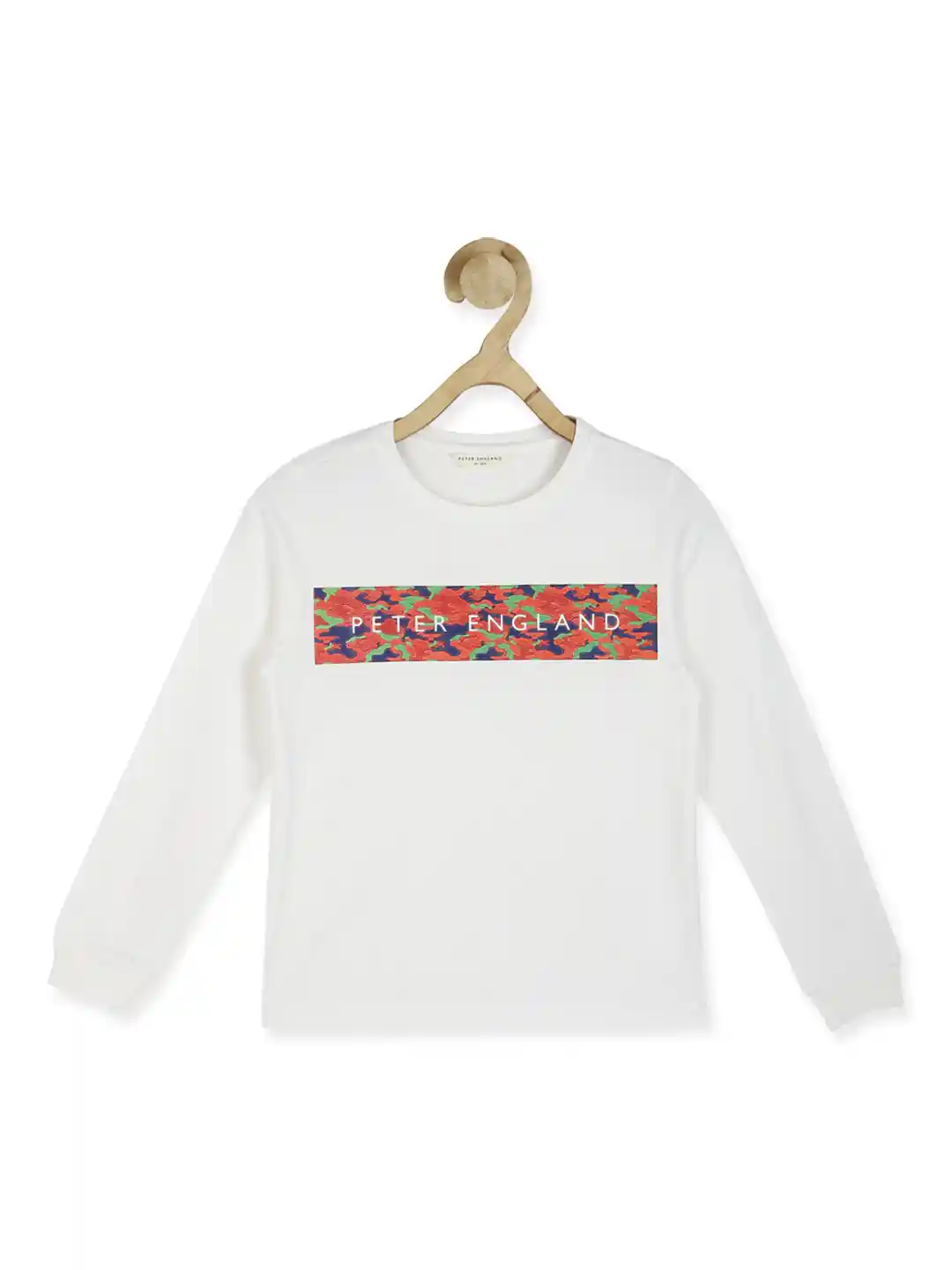 Buy Peter England Boys Off White Printed Pure Cotton Sweatshirt
