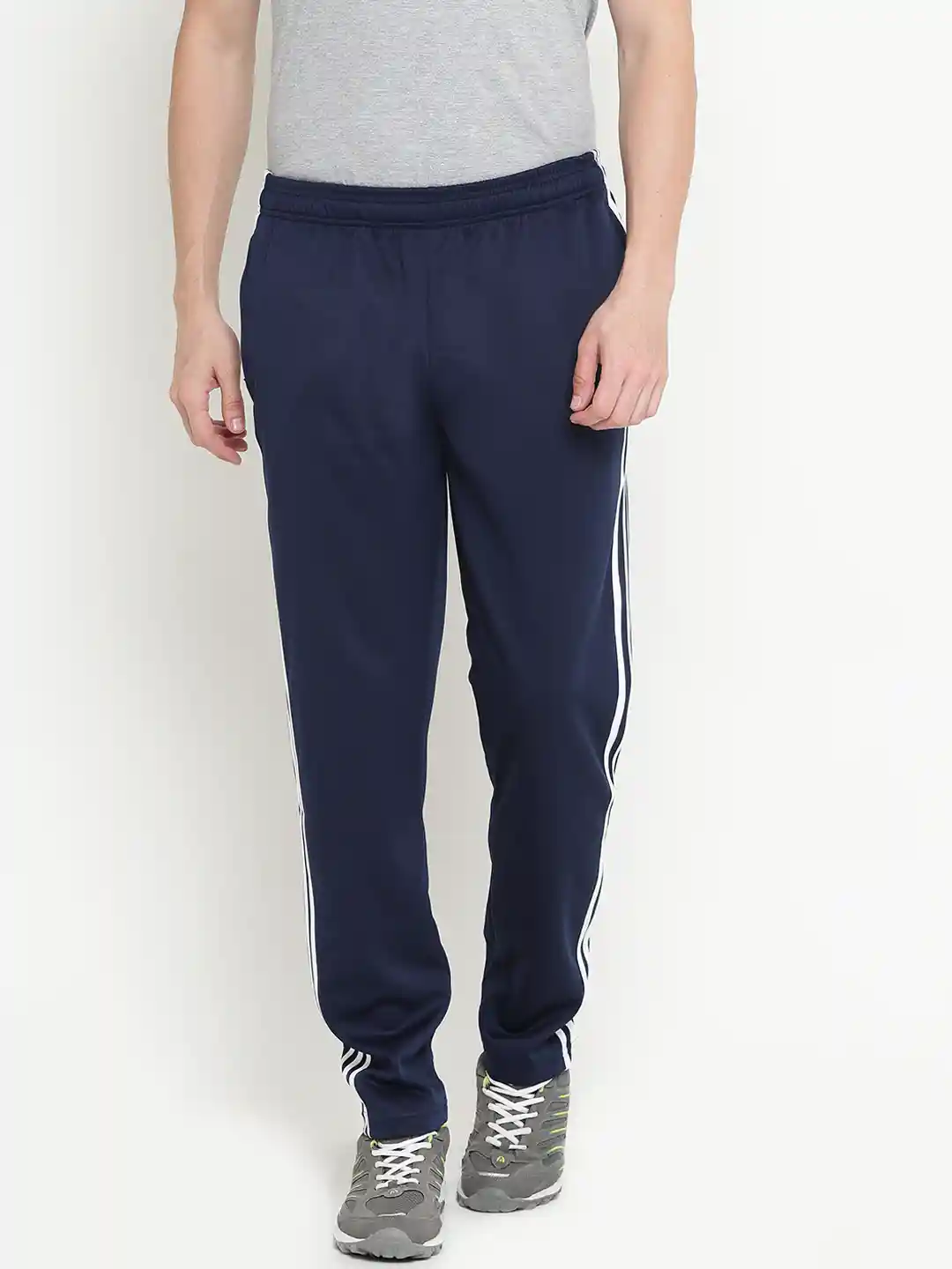 Buy ADIDAS Men Navy Essentials Stripes TRICOT Track Pants