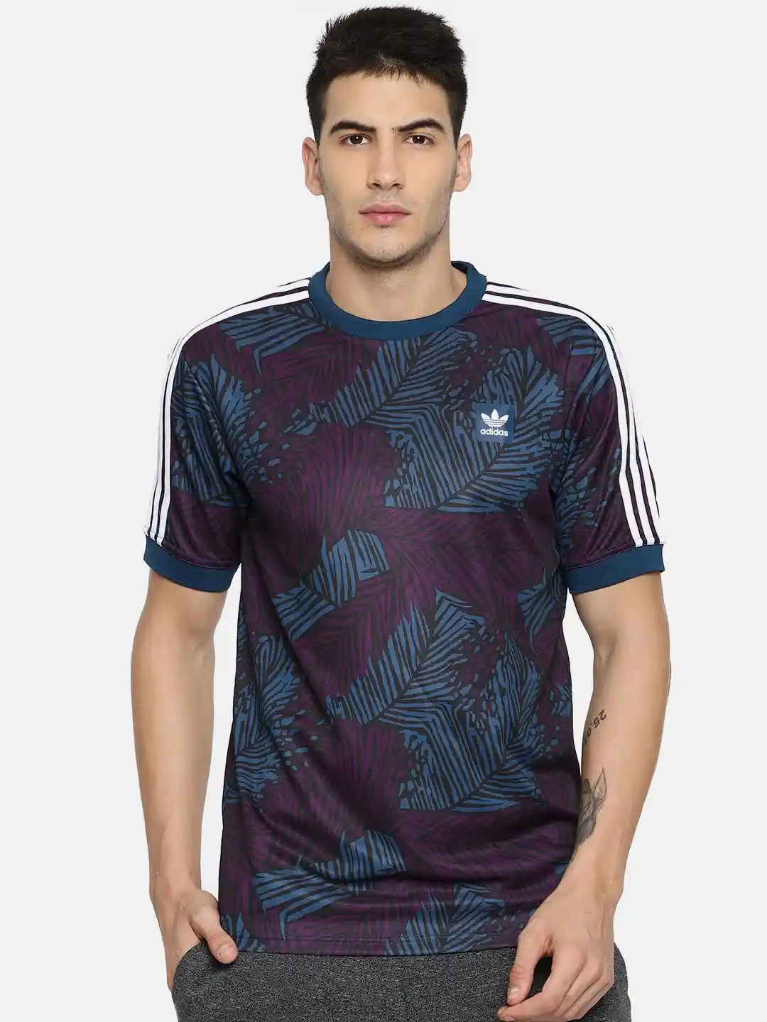 Buy ADIDAS Originals Men Teal Blue Magenta Soccer Jersey AOP