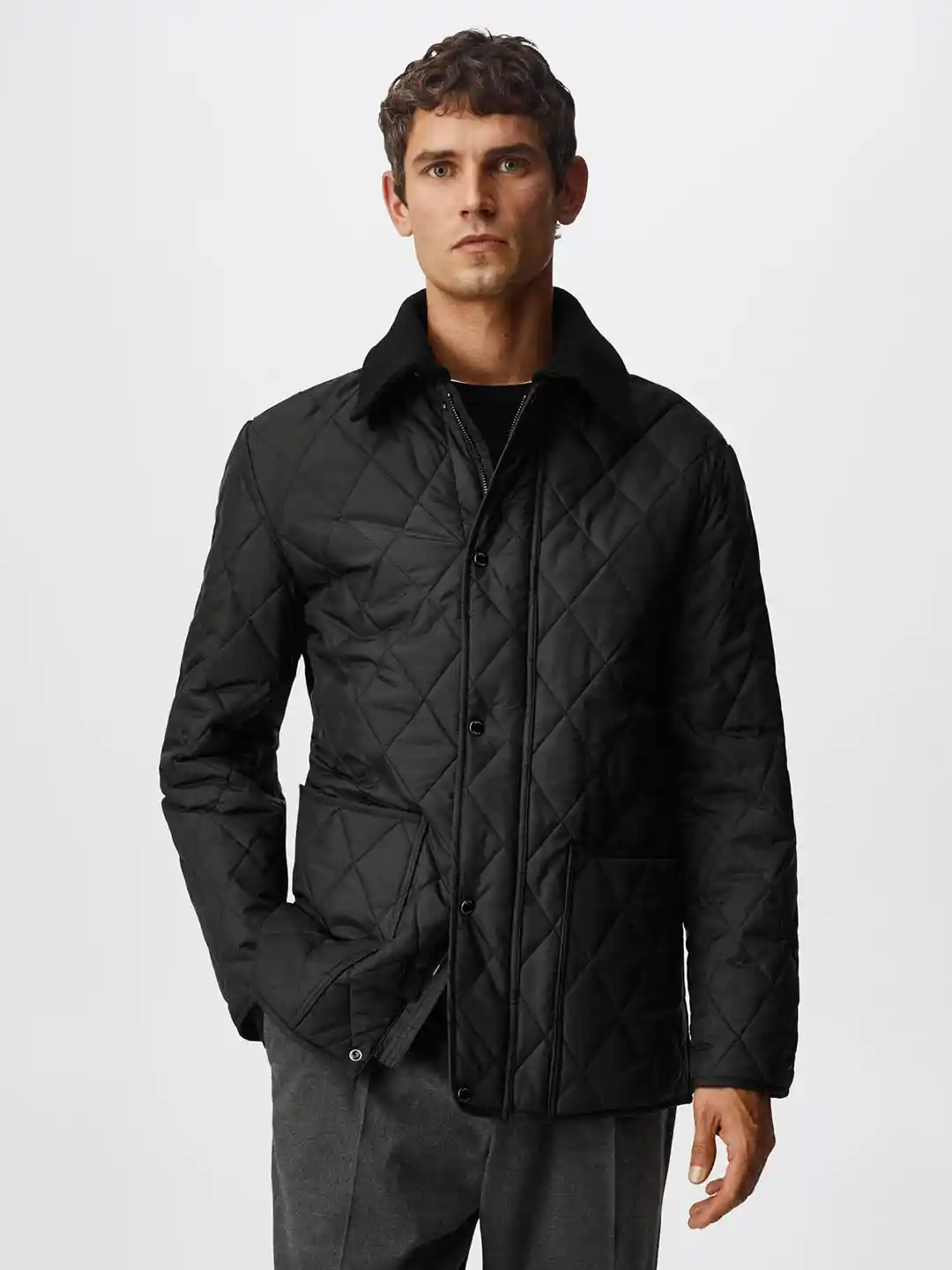 Buy MANGO MAN Black Sustainable Quilted Jacket Jackets for Men