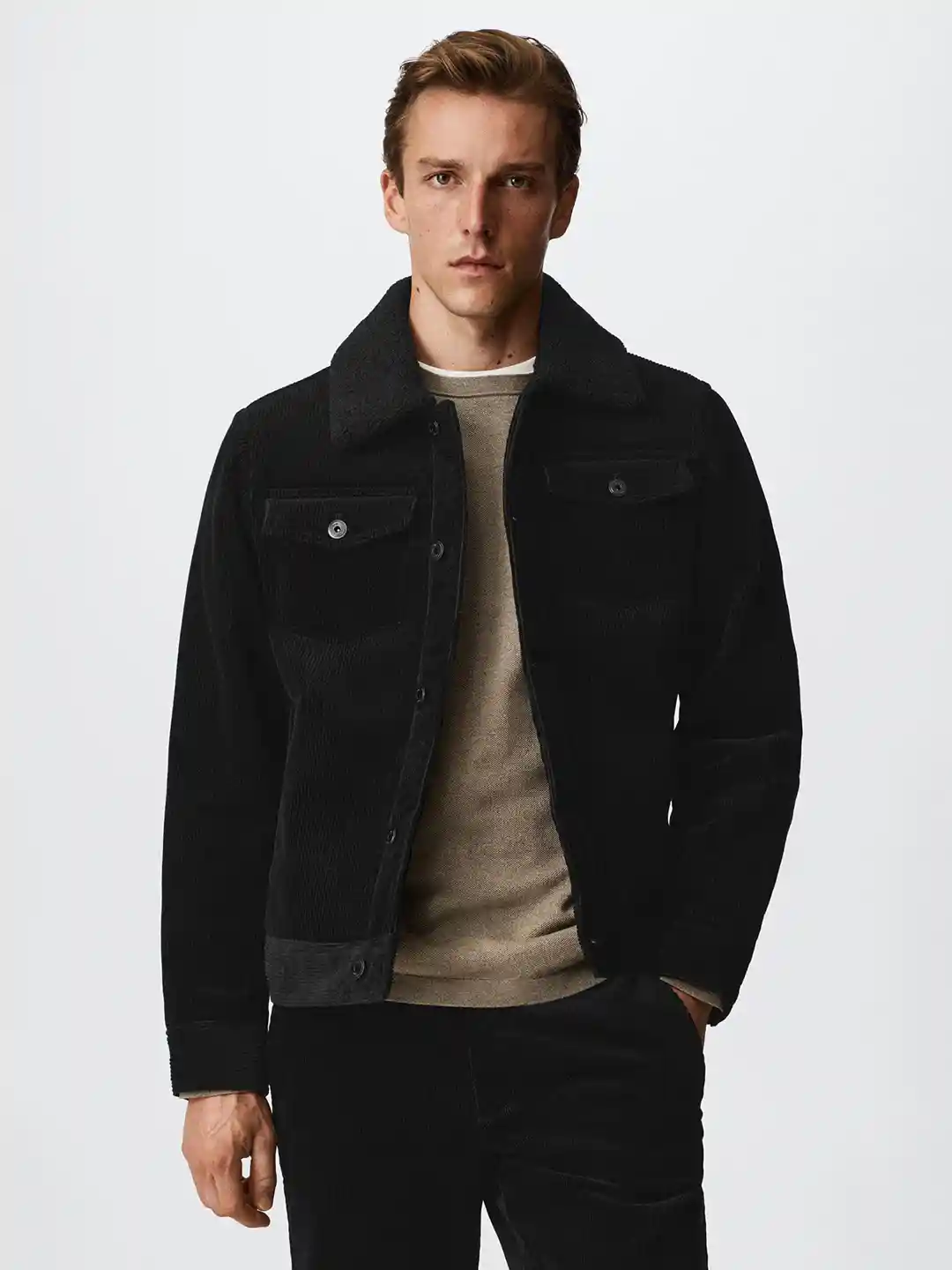 Buy MANGO MAN Faux Shearling-Lined Corduroy Jacket Jackets for