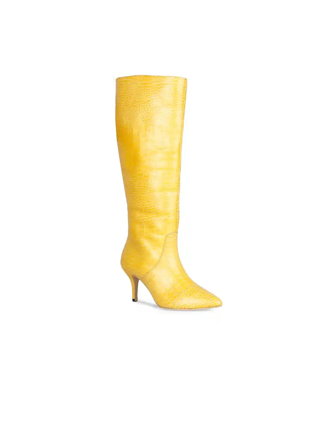 Buy Saint G Women Yellow Solid Leather Casual Long Winter Boots