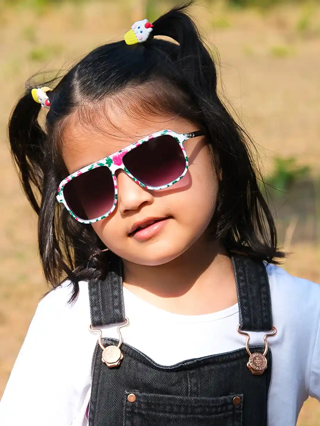 DukieKooky Unisex Kids Grey Lens White Square Sunglasses with UV  Protected Lens