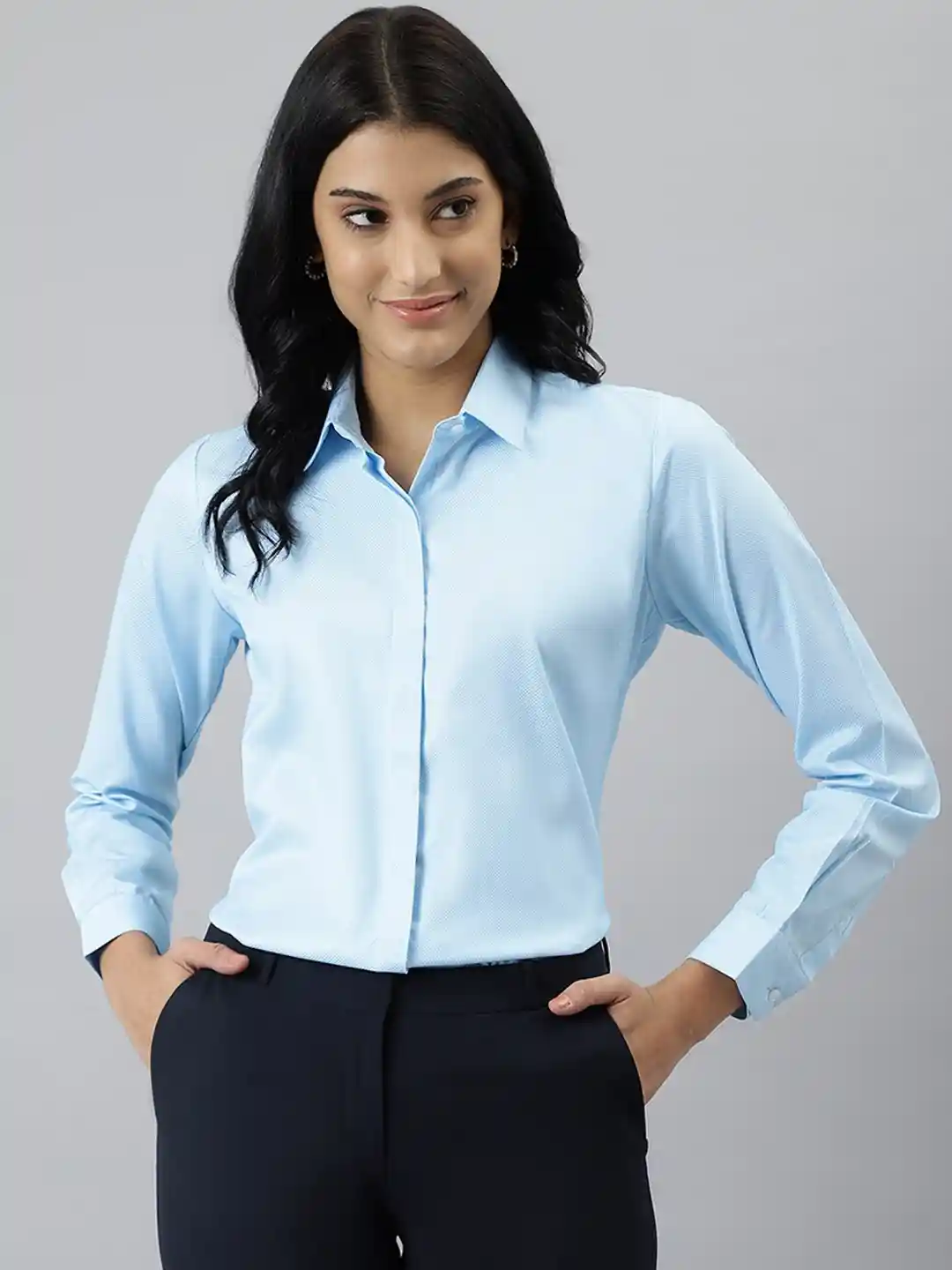 English Navy Women Blue Relaxed Formal Shirt