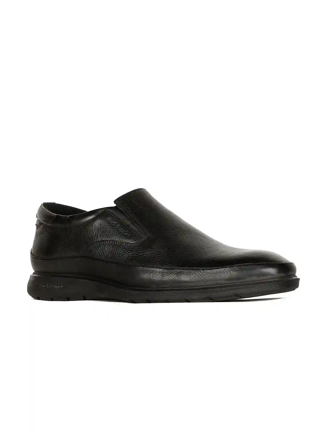 Buy Hush Puppies Men Black Textured Leather Formal Slip-On Shoes