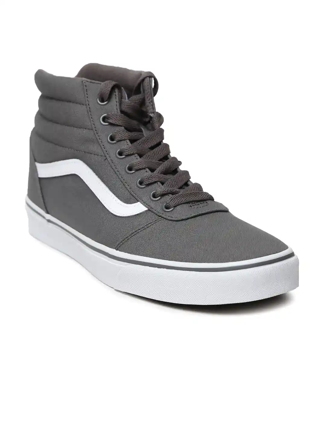 Sneaker Vans Ward Grey White Vans Men Grey Solid Ward Hi High-Top