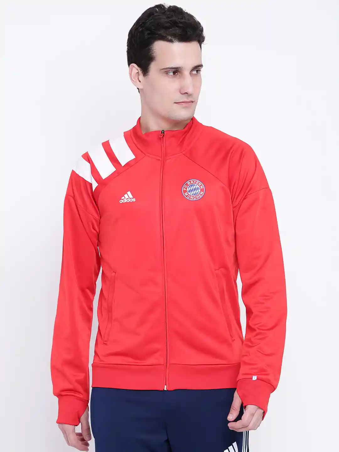 Buy Adidas Men Red FC Bayern Munich Solid Football Jacket