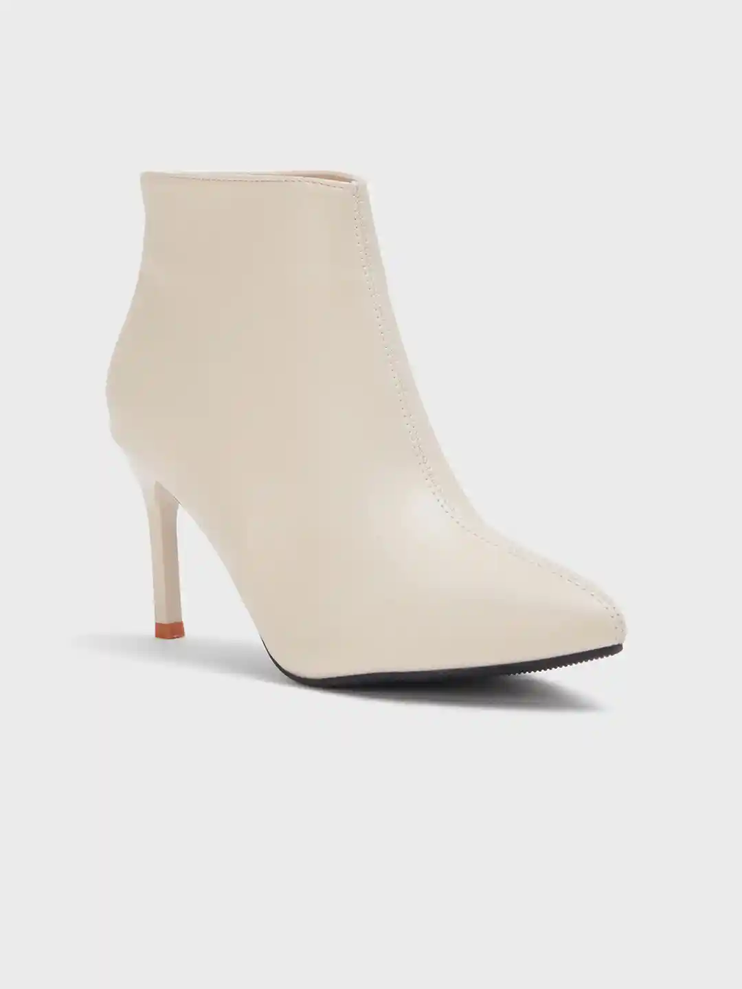 Buy 20Dresses Women Cream-Color Solid Ankle Length Stiletto Heel