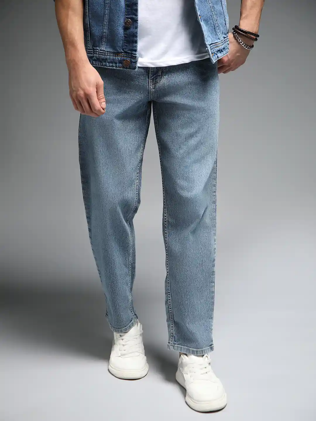 Blue Jeans Top Jeans High Star Men Blue Relaxed Fit Light Fade