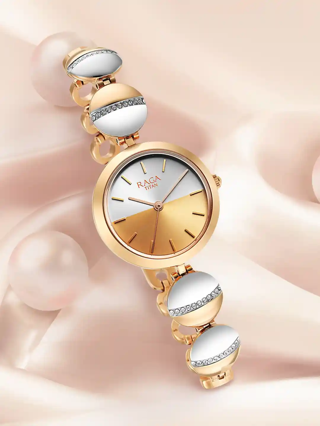 Silver Womens Gold Link Watch Canal St Martin Two Tone Gold And