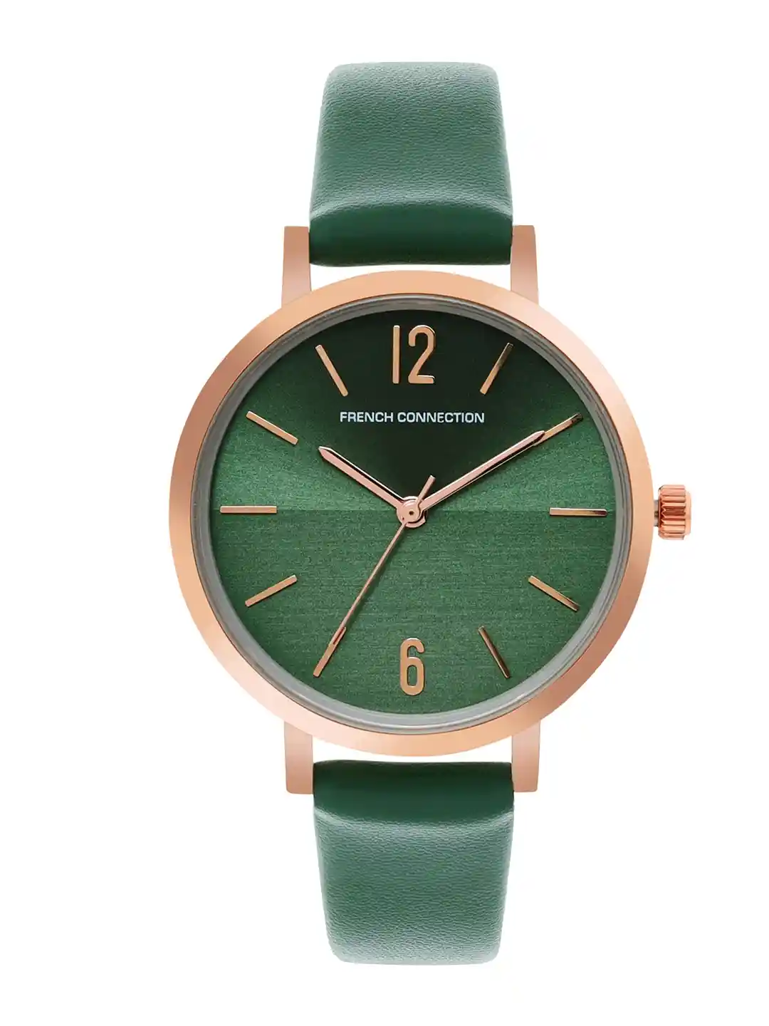 Buy French Connection Women Green Dial Green Leather Straps
