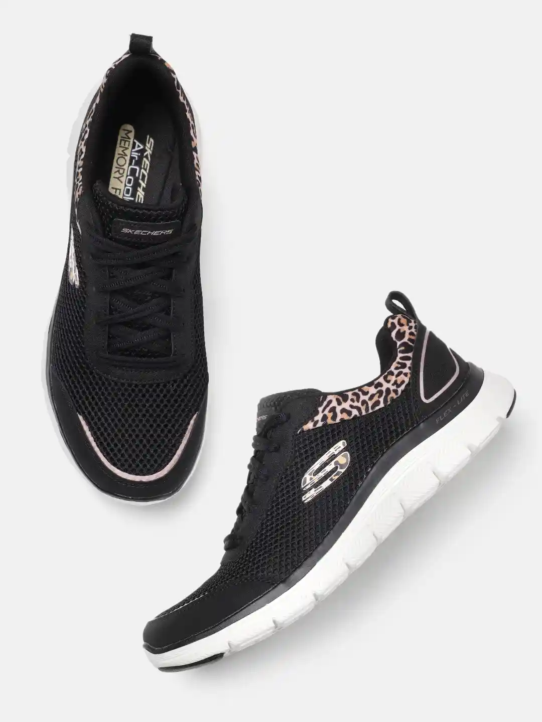 Buy Skechers Women Black FLEX APPEAL Leopard Print