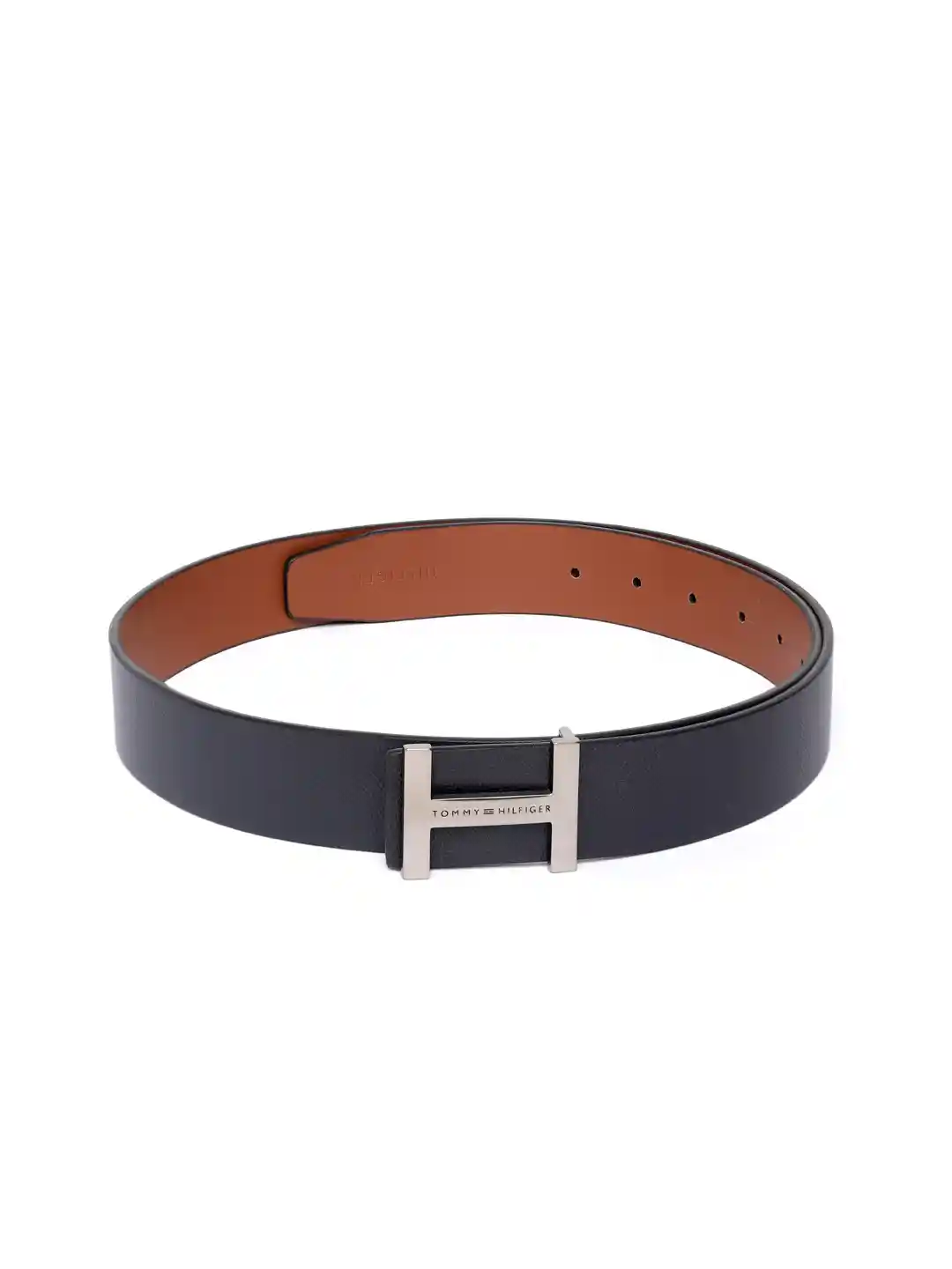 Tommy Hilfiger Men Navy Blue Reversible Leather Belt