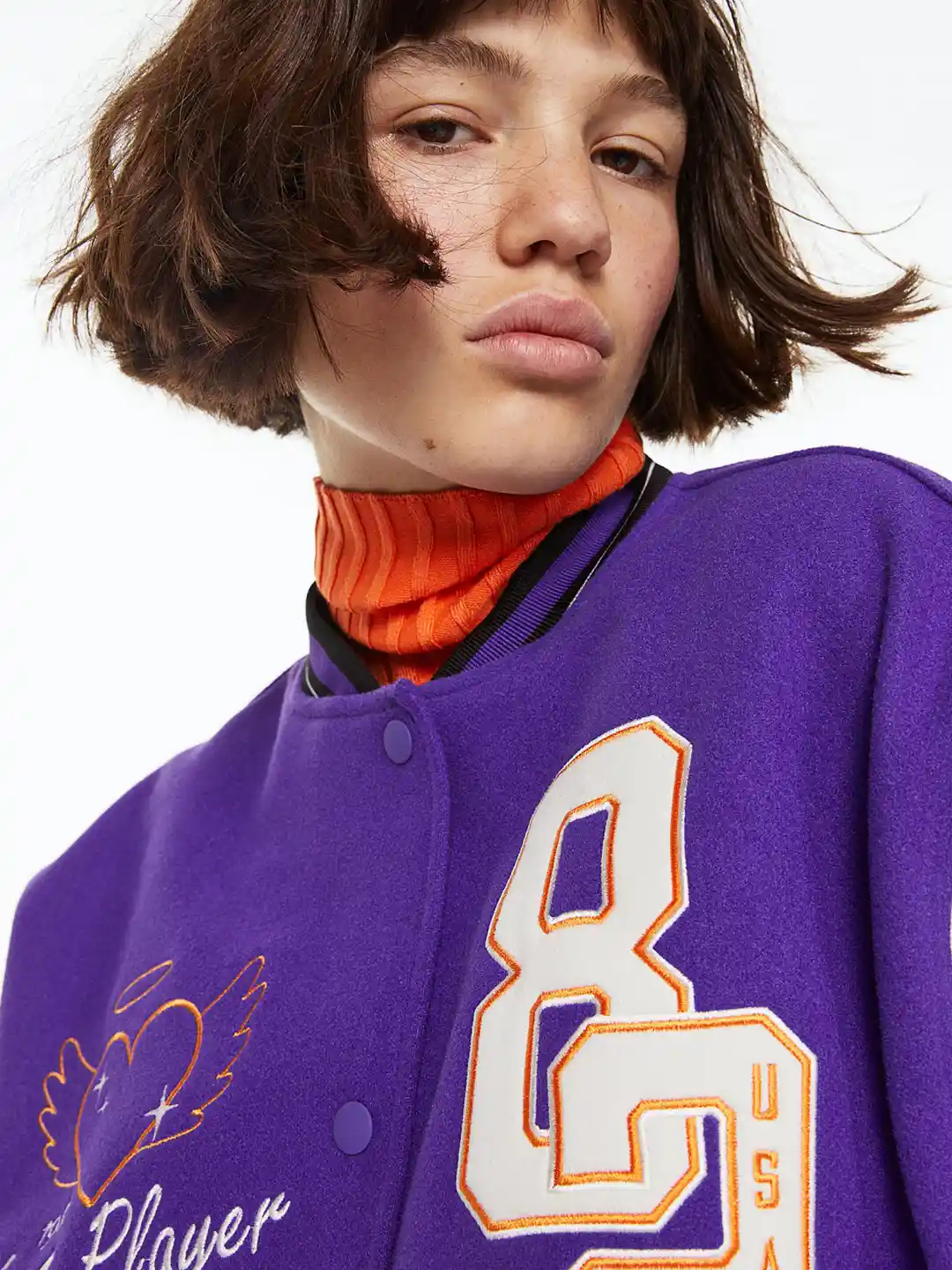 Buy H&M Women Purple Twill baseball Jacket - Jackets for Women