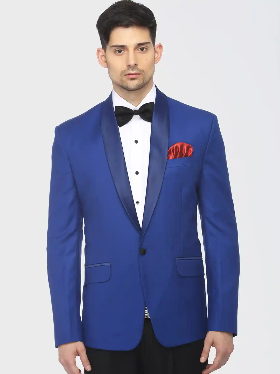 Buy FAVOROSKI Men Blue Slim Fit Single-Breasted Tuxedo Blazer