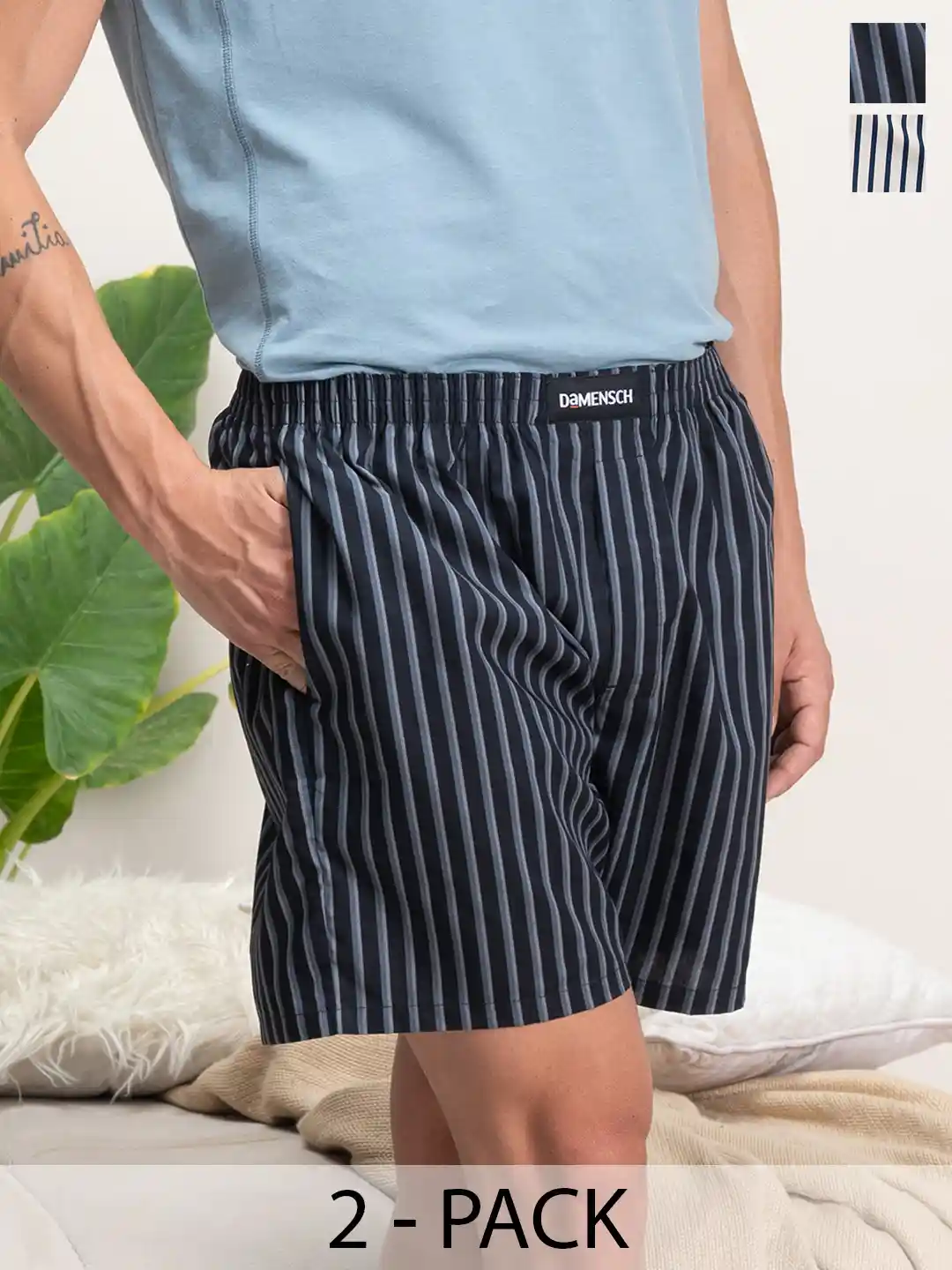 Buy DAMENSCH Men Breeze Pack of Ultra-Light Cotton Boxer Shorts