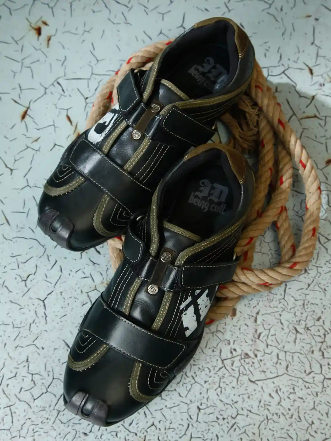 Buy ID Men Charcoal Velcro Slip-On Sneakers Casual Shoes for Men