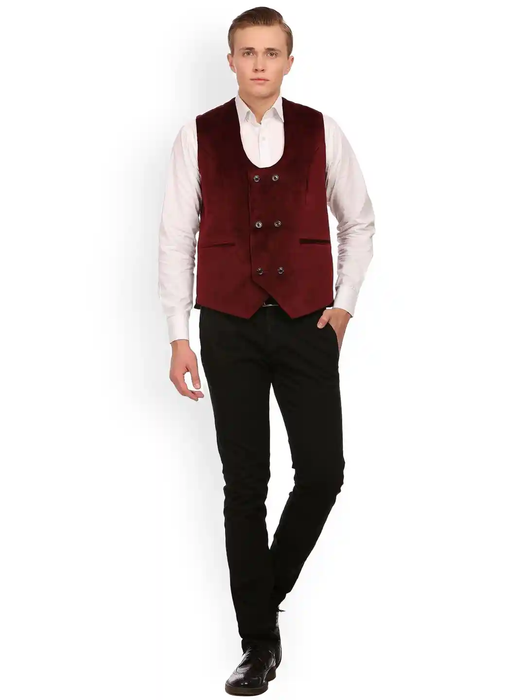 Buy Wintage Men Maroon Waistcoat Waistcoat for Men 2096128 Myntra