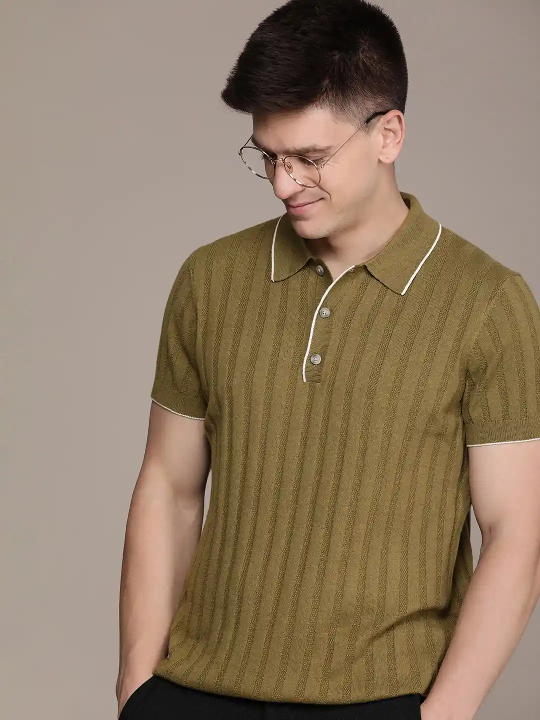 Buy Nautica Self Design Polo Collar T-shirt Tshirts for Men