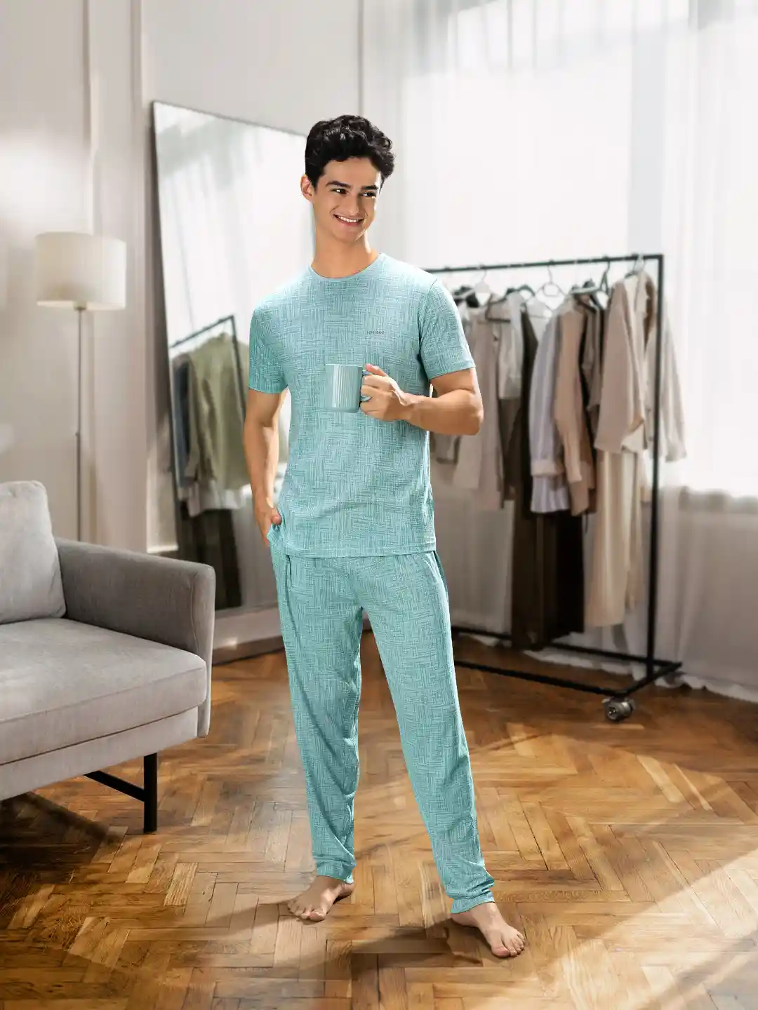 Buy Pepe Jeans Men Blue White Printed Night suit Night suits