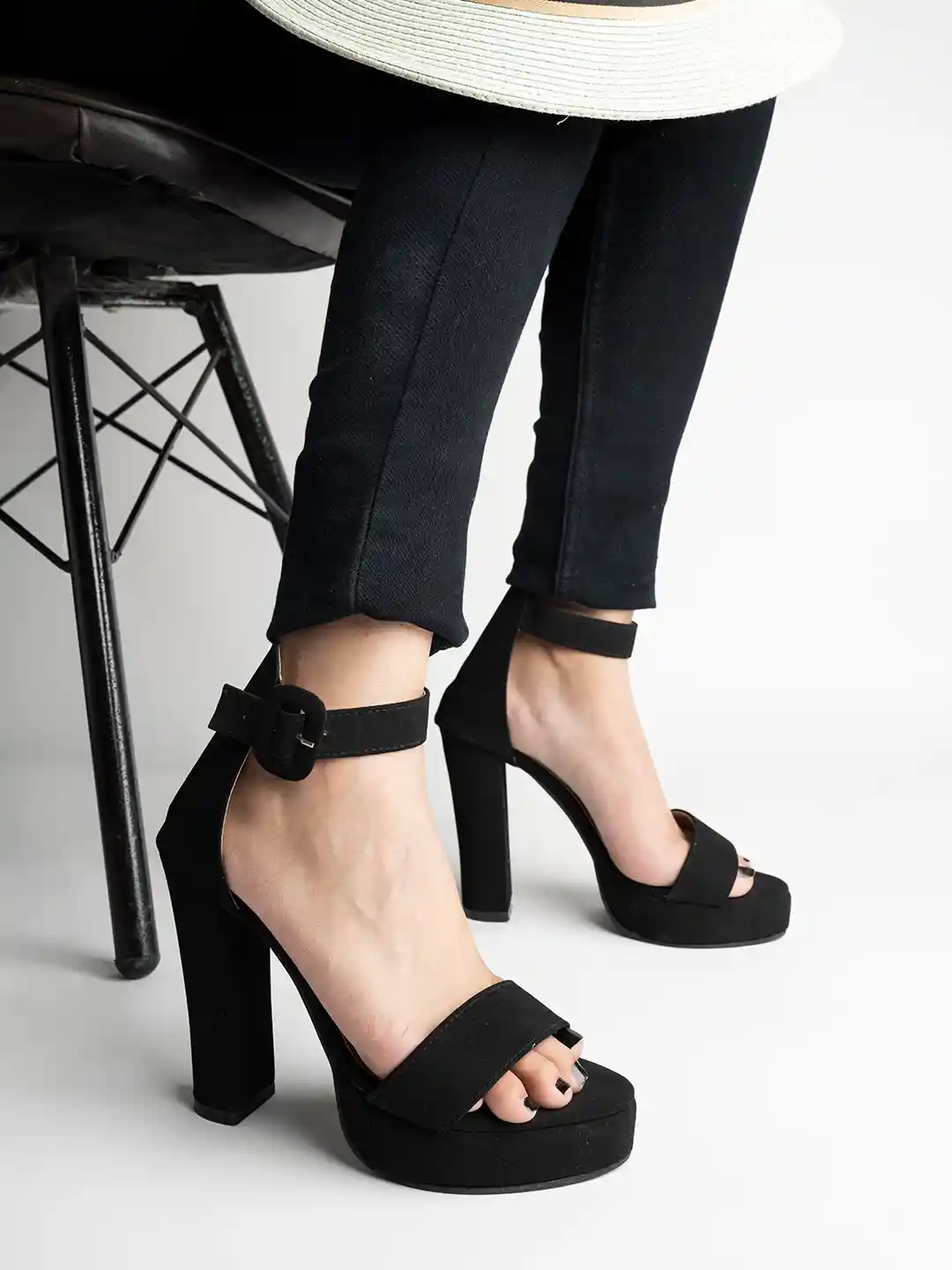 Buy Shoetopia Black Suede Block Heels Heels for Women 20972858