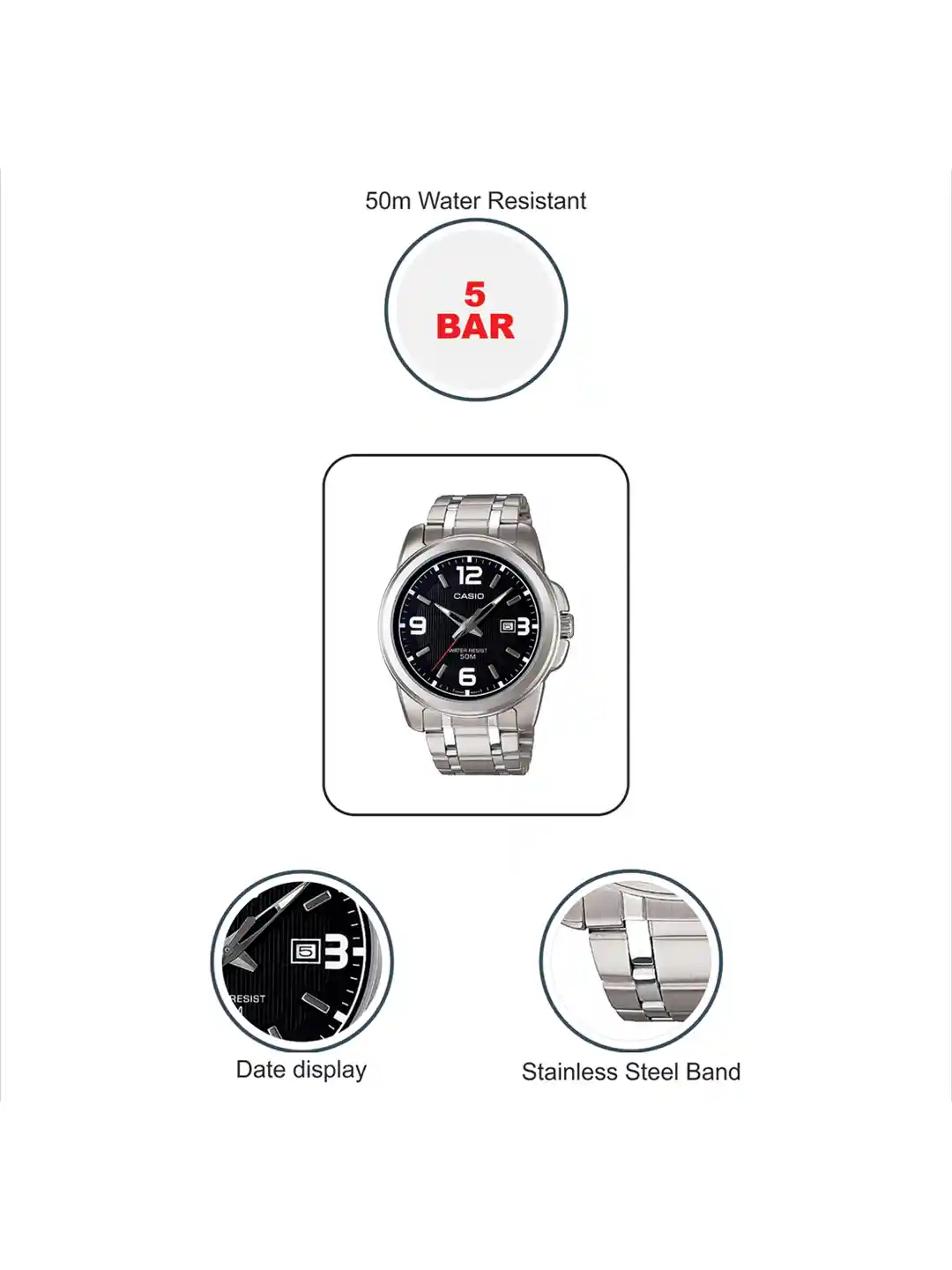 Buy Casio Enticer Men Black Analogue watch A550 MTP-1314D-1AVDF