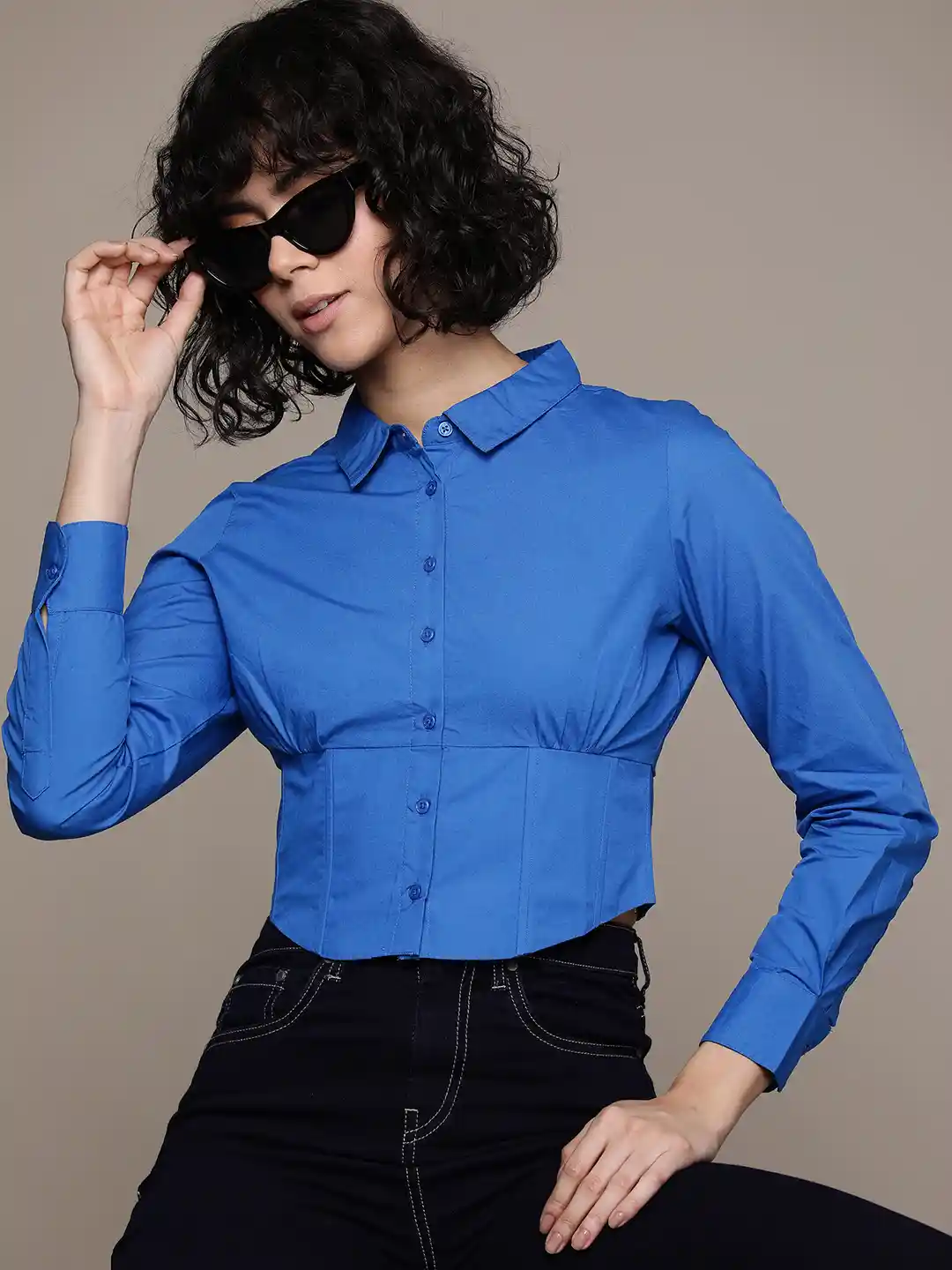 The Roadster Life Women Pure Cotton Corset Style Casual Shirt