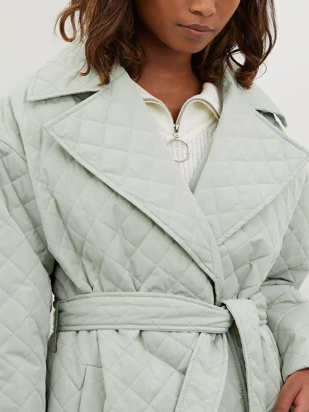 Buy DOROTHY PERKINS Women Longline Quilted Jacket with Belt