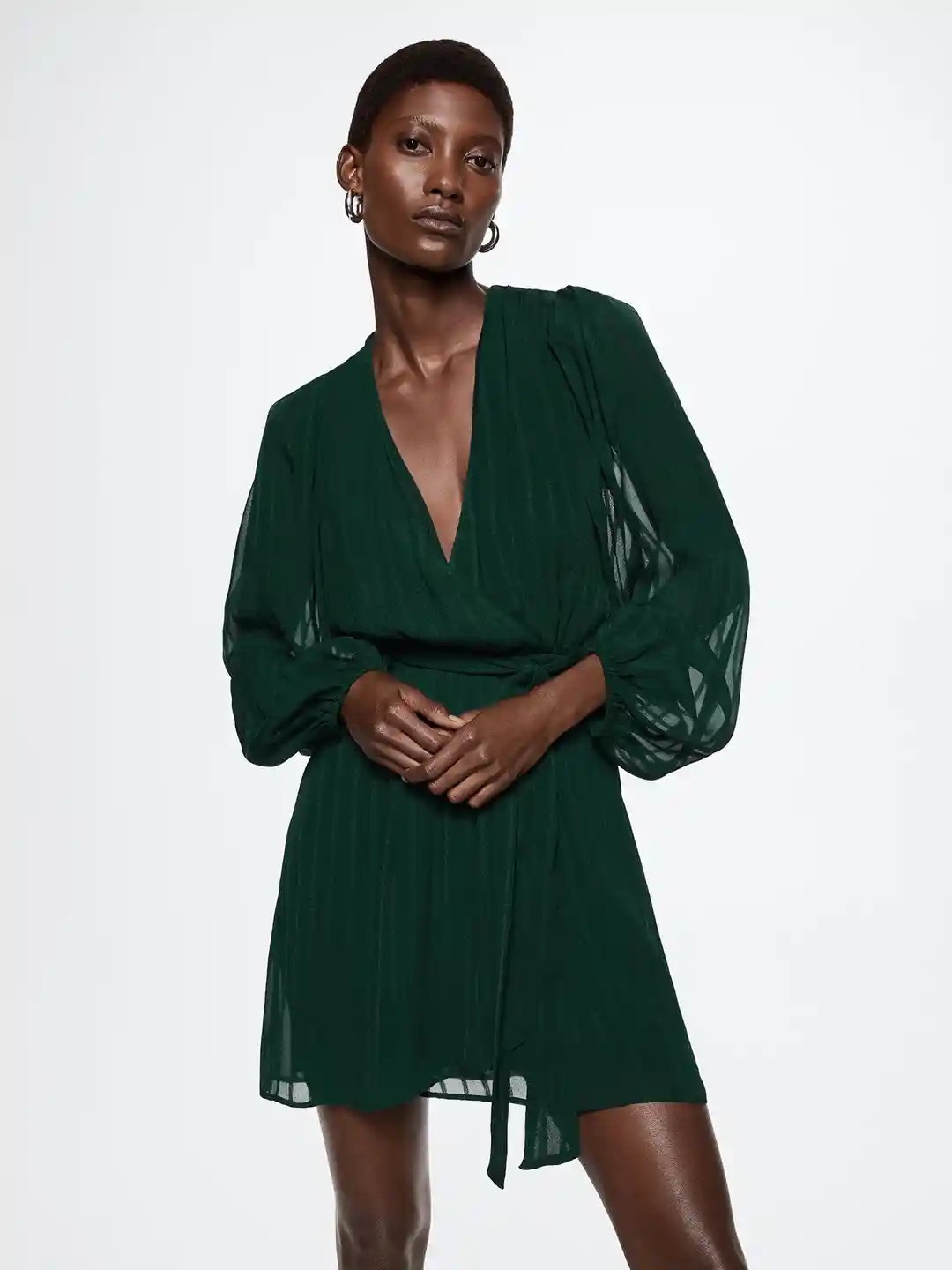 mango pleated green dress Mango Pleated Tie-Waist Maxi Shirt Dress - Khaki Green - 30% Off