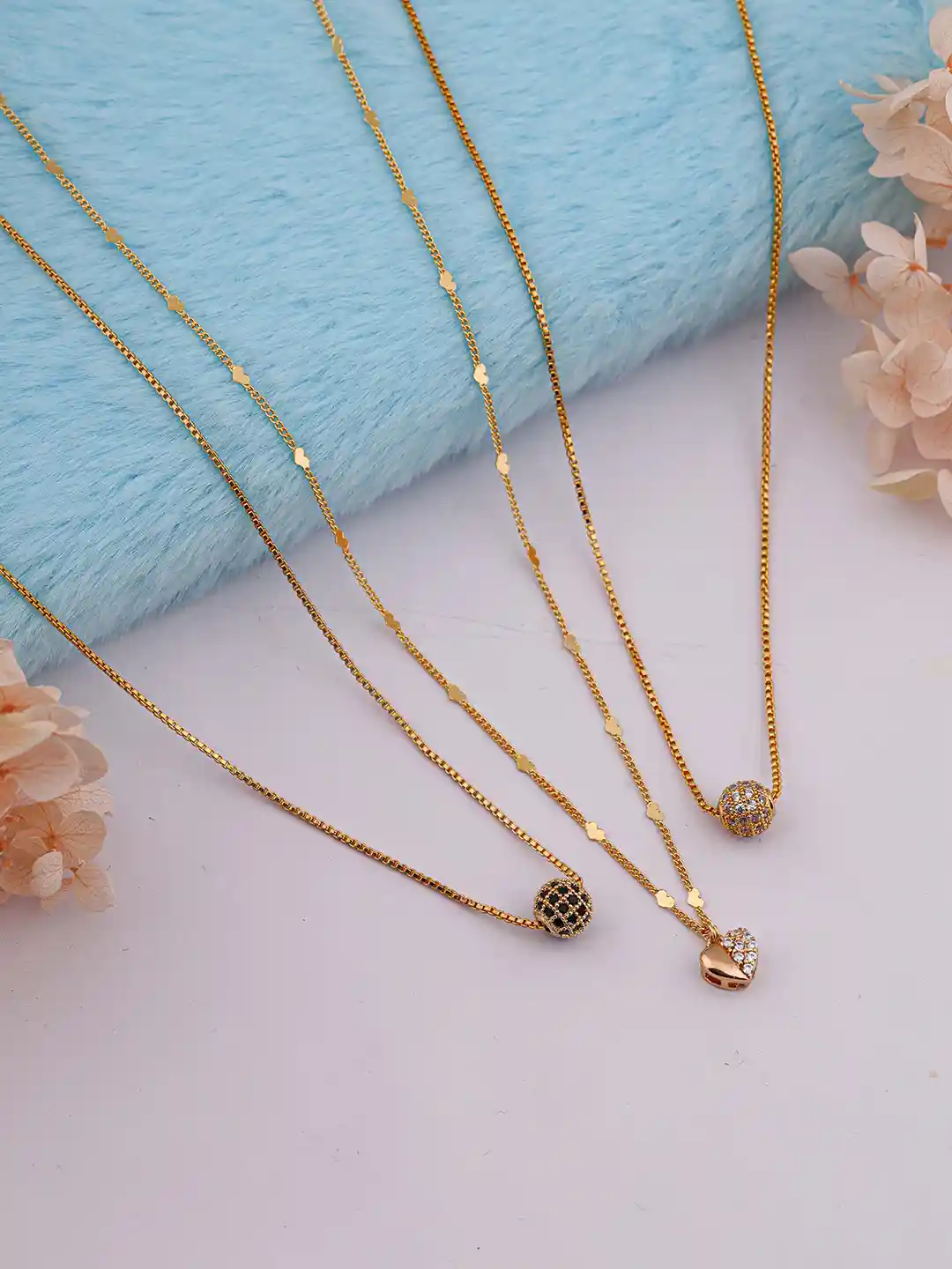 Buy Brado Jewellery Set Of Gold-Plated Antique Chain Necklace