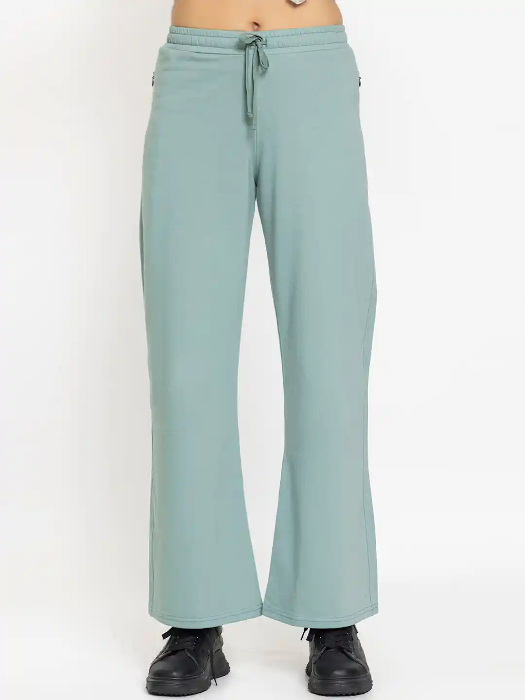 Buy FEMEA Women Cotton Wide-leg Straight-fit Track Pants Track