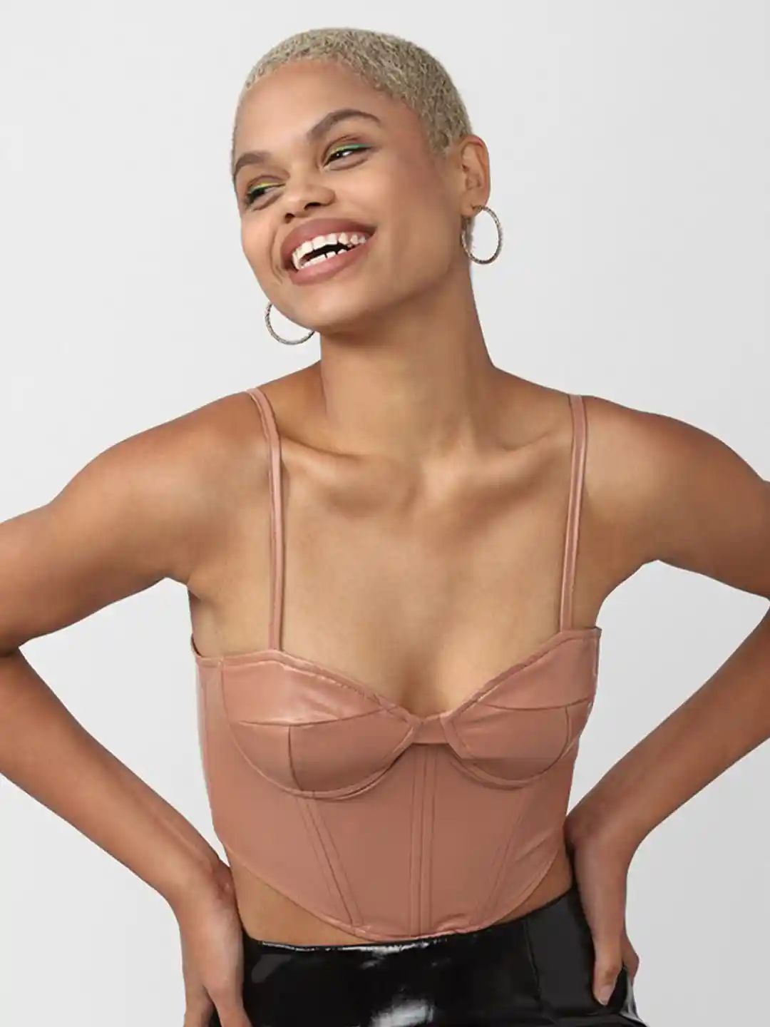 Buy FOREVER 21 Shoulder Straps Corset Style Crop Top Tops for