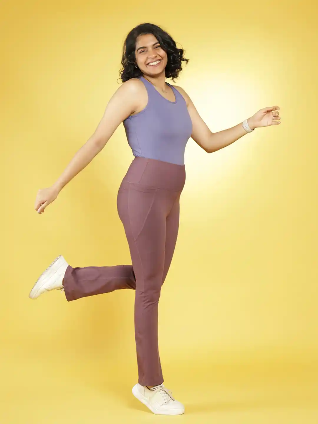 Blissclub Women High Waist The Groove In Cotton Flare Plus Size Bootcut-Fit  Track Pants