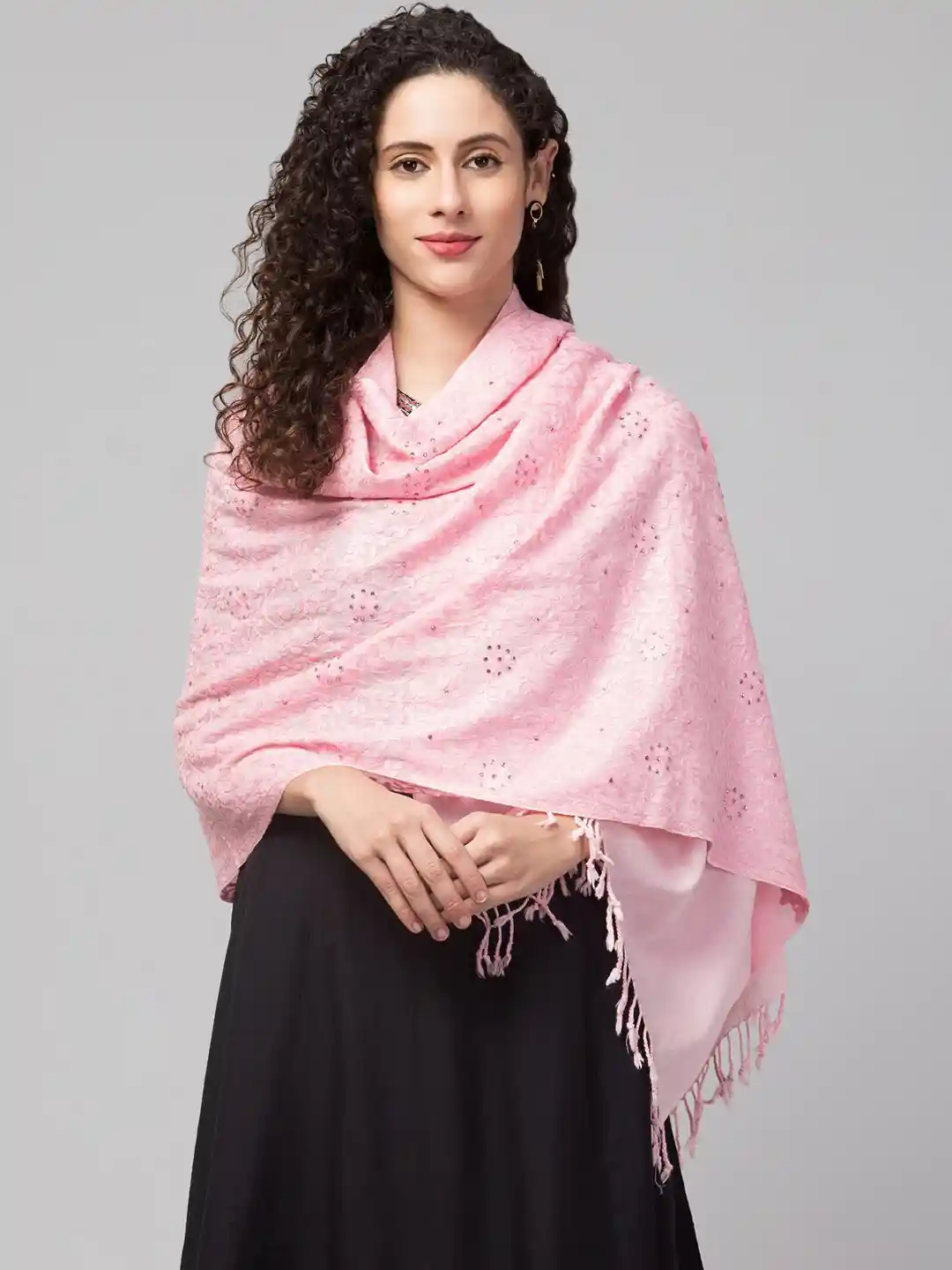 Buy Tweedle Women Kashmiri Jaal Embroidery Pure Woolen Shawl