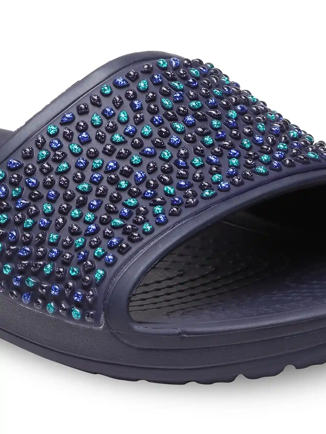 Buy Crocs Women Navy Sloane Embellished Slides Flip Flops for - Main Image