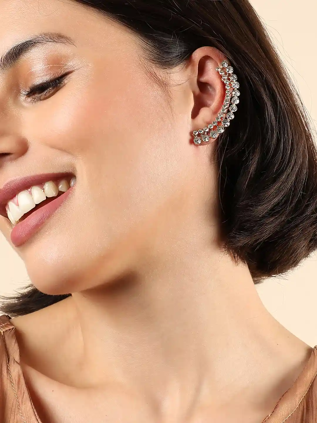 Buy SOHI Women Gold-Plated Contemporary Ear Cuff Earrings