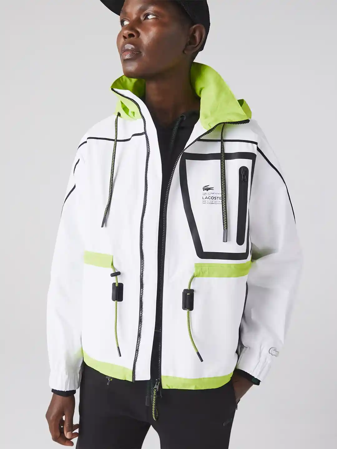 Buy Lacoste Women Colourblocked Nylon Hooded Bomber Jacket