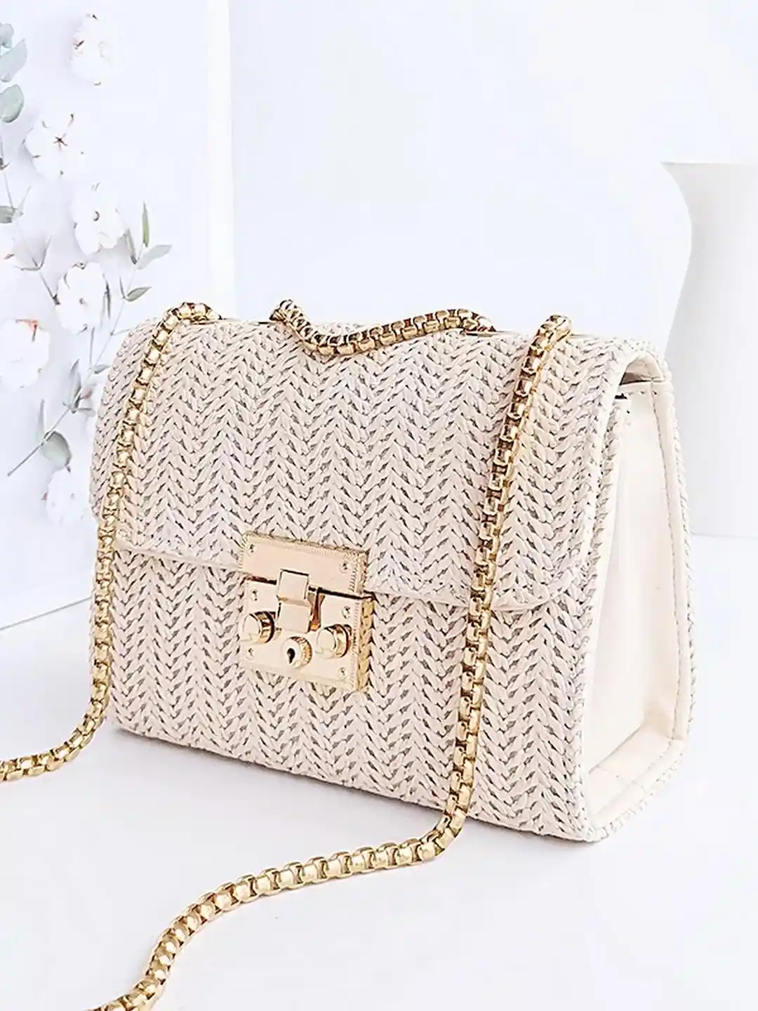 Sling Bag White Chain Purse Accessorize London Women's Faux