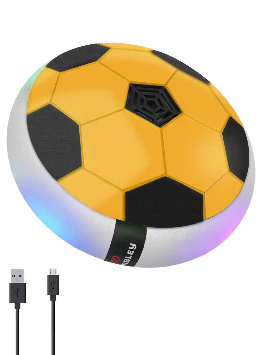 WEMBLEY Kids Hover Football Soccer Disc Pneumatic Indoor Ball Toy with  Lights