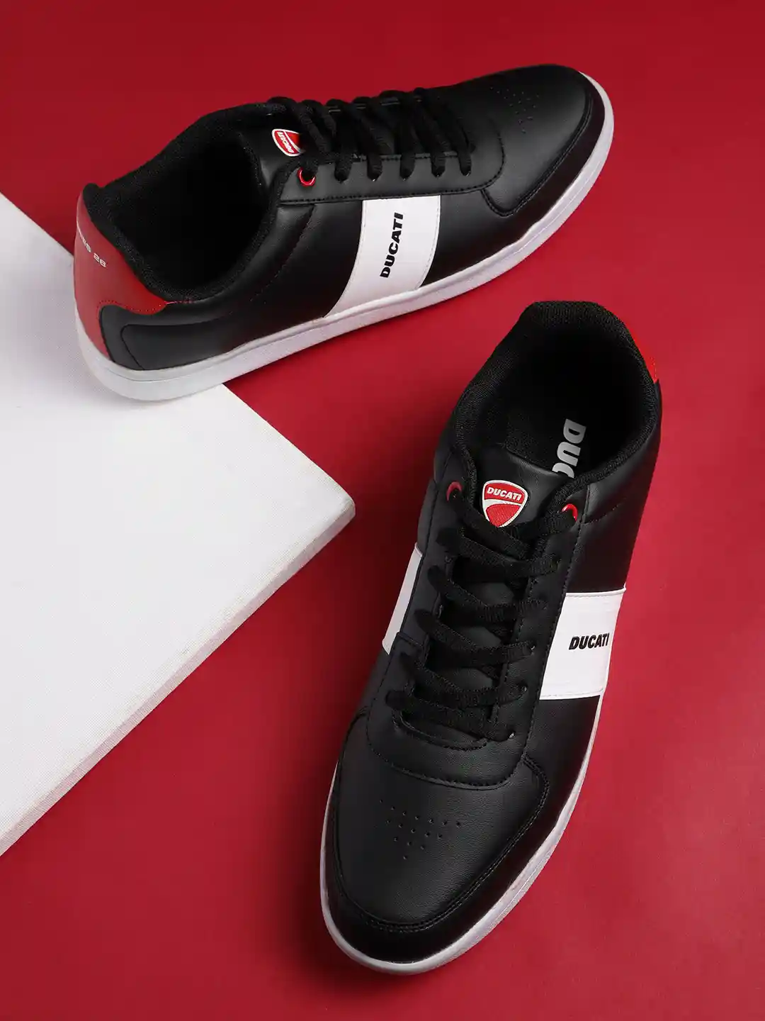 Buy Ducati Men Brand Logo Printed Perforated Sneakers Casual