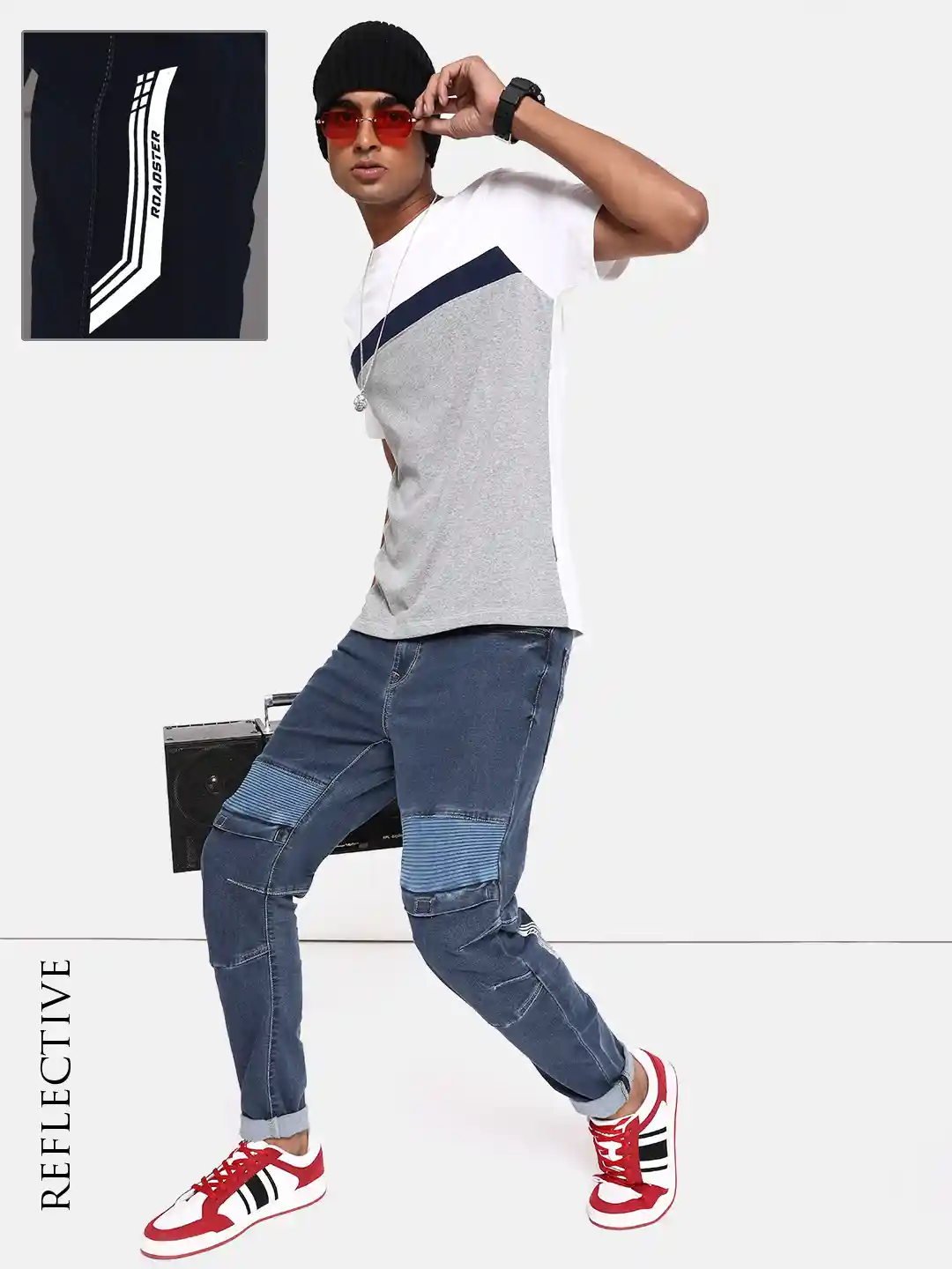 Buy The Roadster Life Men Biker Cordura Stretchable Jeans