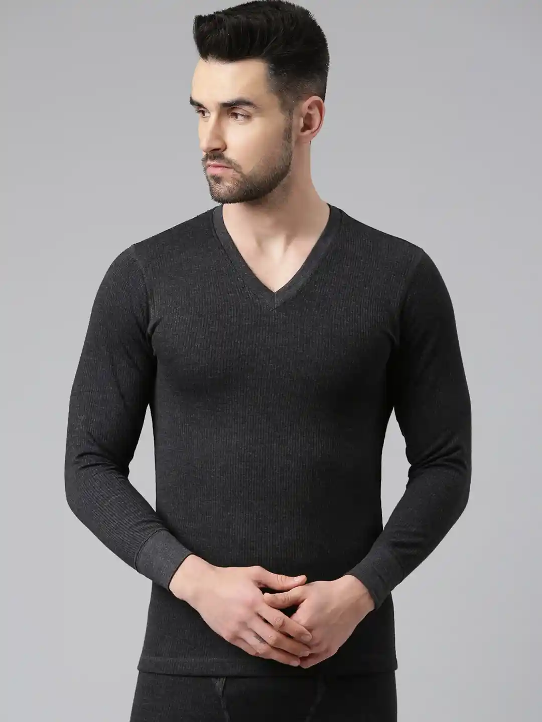 Buy DIXCY SCOTT V-Neck Full Sleeves Skinny Fit Thermal Top