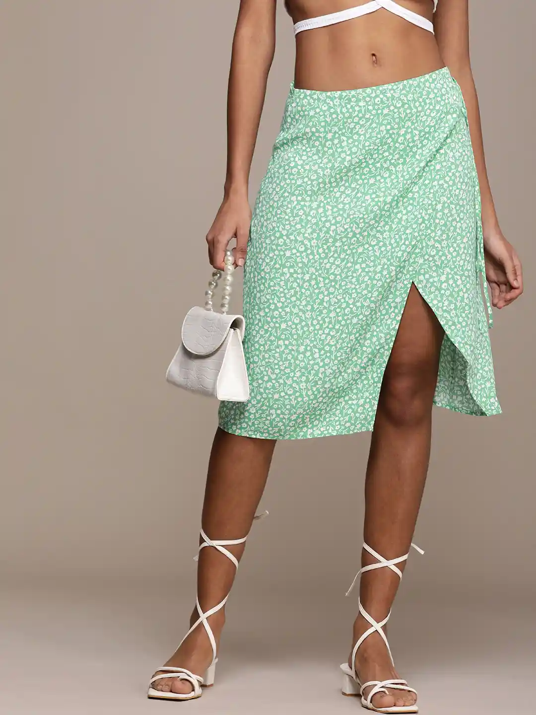 Buy Calvin Klein Jeans Women Floral Printed Wrap Skirt with Side