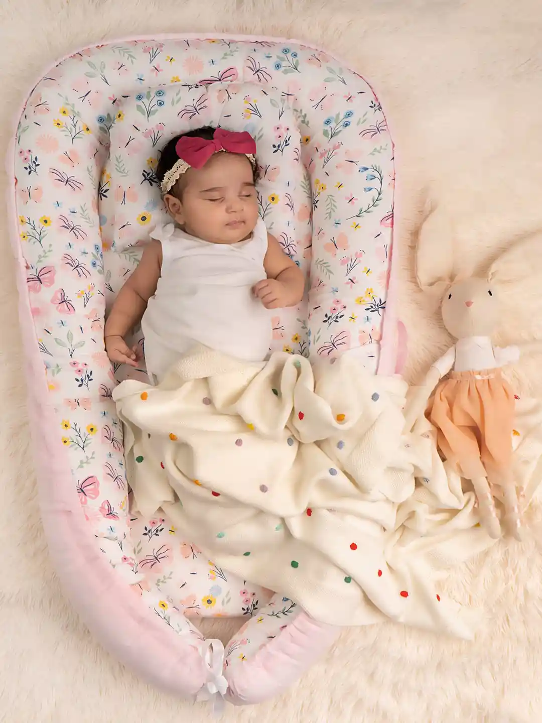 Buy haus kinder Kids White Pink Butterfly Garden Printed - Main Image